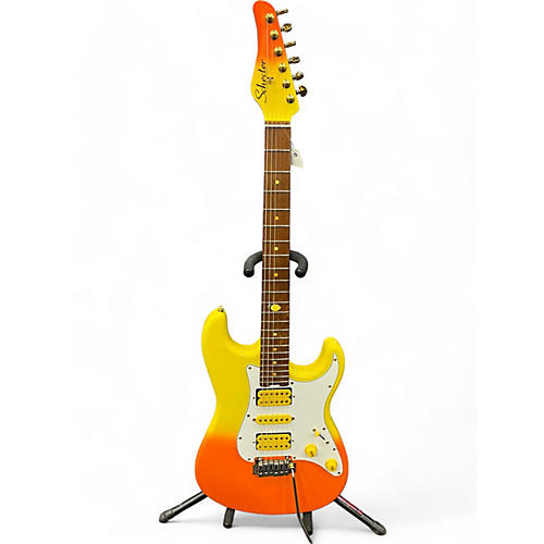 Schecter Guitar Research Used Schecter Guitar Research Tori Ruffin Freak Juice Yellow Solid Body Electric Guitar Yellow