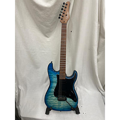 Schecter Guitar Research Used Schecter Guitar Research Traditional Pro Transparent Blue Solid Body Electric Guitar