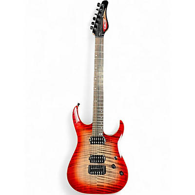Used Schecter Guitar Research USA CUSTOM SHOP SUNSET 24 RED STAIN BLACK BURST  Solid Body Electric Guitar