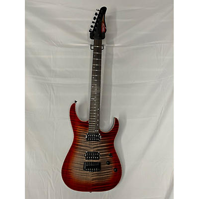 Schecter Guitar Research Used Schecter Guitar Research USA Custom Shop Sunset 24-6 Hipshot Electric Red Satin Black Burst Solid Body Electric Guitar