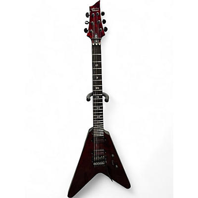 Schecter Guitar Research Used Schecter Guitar Research V 1 Apocalypse Trans Crimson Red Solid Body Electric Guitar