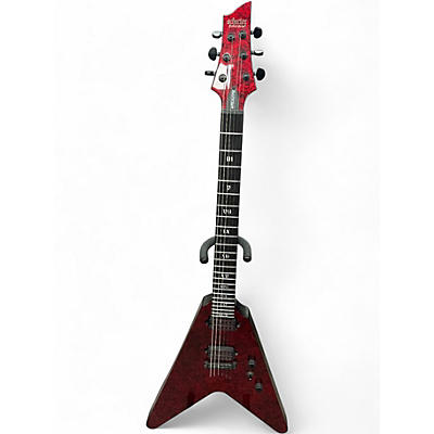 Used Schecter Guitar Research V1 Apocalypse Red Reign Solid Body Electric Guitar