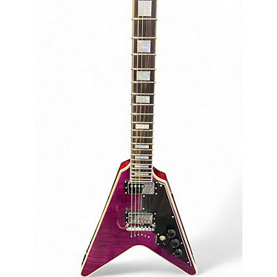 Schecter Guitar Research Used Schecter Guitar Research V1 CUSTOM  Pasadena PURPLE FLAME TOP Solid Body Electric Guitar