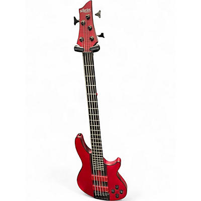 Used Schecter Guitar Research c-5 GT Trans Red Electric Bass Guitar