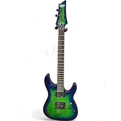 Used Schecter Guitar Research c-6 elite Nuclear Green Solid Body Electric Guitar