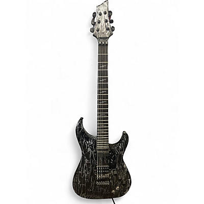 Used Schecter Guitar Research c1 fr-s silver mountain Black and Silver Solid Body Electric Guitar