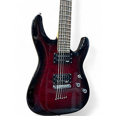 Used Schecter Guitar Research c6 plus Trans Crimson Red Solid Body Electric Guitar