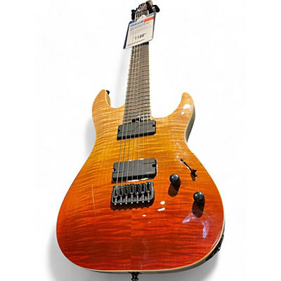 Used Schecter Guitar Research c7 SLS Elite Trans Amber Solid Body Electric Guitar