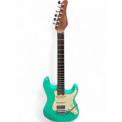 Used Schecter Guitar Research diamond series Nick Johnson Seafoam Green Solid Body Electric Guitar