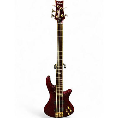 Used Schecter Guitar Research elite-5 Black Cherry Electric Bass Guitar