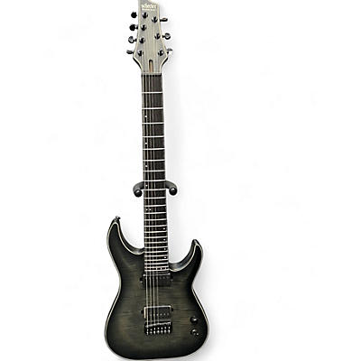 Used Schecter Guitar Research km-7 Trans Charcoal Solid Body Electric Guitar