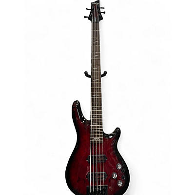 Used Schecter Guitar Research omen elite-5 Dark Cherry Burst Electric Bass Guitar
