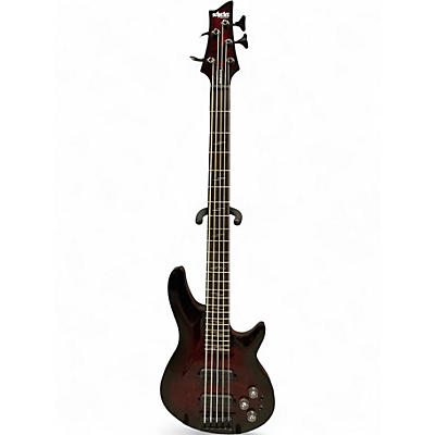 Used Schecter Guitar Research omen elite 5 string Black Cherry Electric Bass Guitar