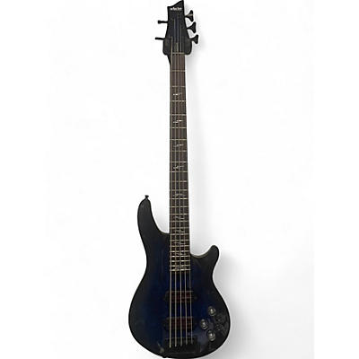 Used Schecter Guitar Research omen elite 5 string bass Trans Blue Electric Bass Guitar