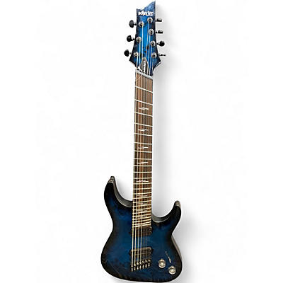 Used Schecter Guitar Research omen elite 7 string Blue Burst Solid Body Electric Guitar