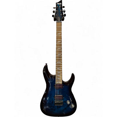 Used Schecter Guitar Research omen elite Blue Burst Solid Body Electric Guitar