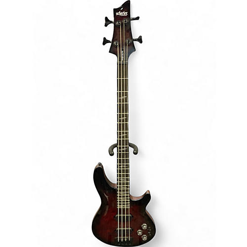 Used Schecter Guitar Research omen elite TRANS RED BURST Electric Bass Guitar TRANS RED BURST