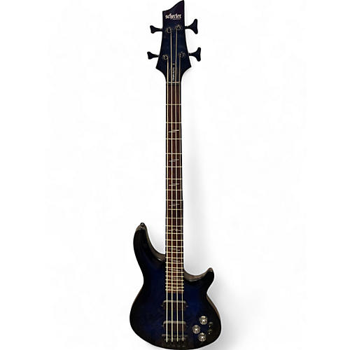 Schecter Guitar Research Used Schecter Guitar Research omen elite Trans Blue Electric Bass Guitar Trans Blue