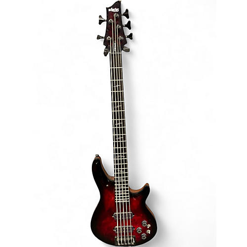 Used Schecter Guitar Research omen elite bass Crimson Red Trans Electric Bass Guitar Crimson Red Trans