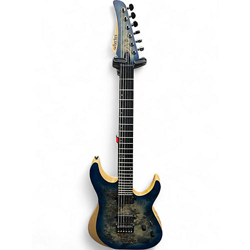 Used Schecter Guitar Research reaper 6 Blue Solid Body Electric Guitar Blue