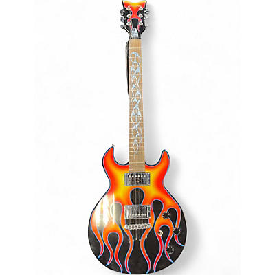 Used Schecter Guitar Research s1 flame hot rod flames Solid Body Electric Guitar