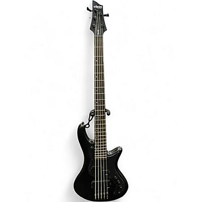 Used Schecter Guitar Research stealth 5 Black Electric Bass Guitar