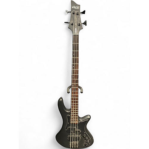 Used Schecter Guitar Research stealth Black Electric Bass Guitar Black