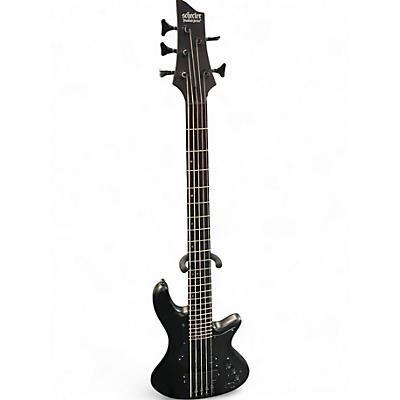 Used Schecter Guitar Research stealth Black Electric Bass Guitar