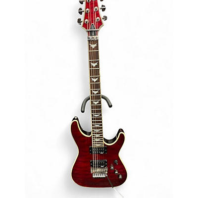 Used Schecter OMEN EXTREME FR Candy Red Burst Solid Body Electric Guitar