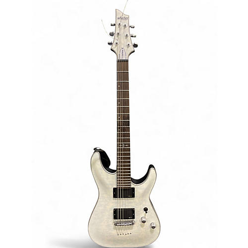 Used Schecter diamond series Translucent white  Solid Body Electric Guitar Translucent white