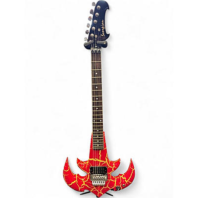 Used Scorpion  QUEENSRYCHE TRIRYCHE RED/YELLOW CRACK Solid Body Electric Guitar