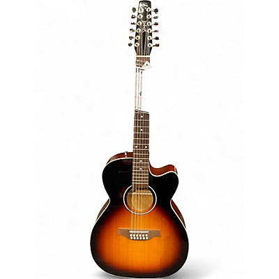 Used Seagull S12 CH CW GT Presys II Sunburst 12 String Acoustic Electric Guitar