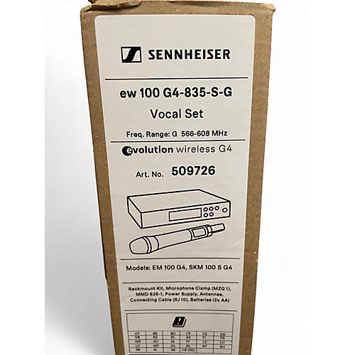 Used Sennheiser EW 100 G4-835-S Wireless Handheld Microphone System Band G Handheld Wireless System