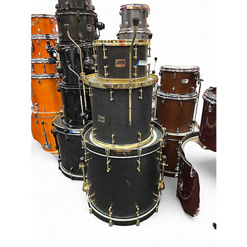 Used Shine Custom Drums & Percussion 3 Piece 3 PIECE MAPLE Black Drum Kit Black