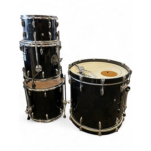 Used Shine Custom Drums & Percussion 4 Piece 4 Piece Black Drum Kit Black