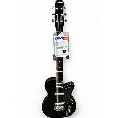 Used Silvertone 1303 Black Solid Body Electric Guitar Black