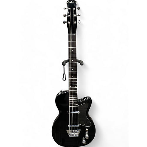 Used Silvertone 1303/U2 Black Solid Body Electric Guitar Black