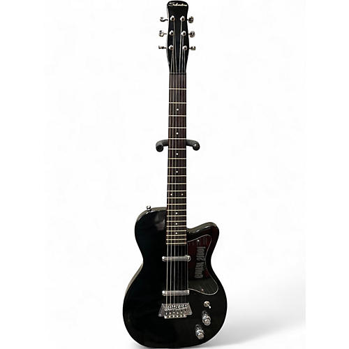 Used Silvertone 1303/U2 Black Solid Body Electric Guitar Black