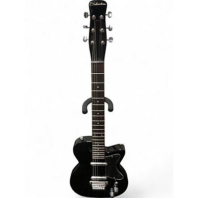 Used Silvertone 1303/U2 Reissue Gloss Black Solid Body Electric Guitar