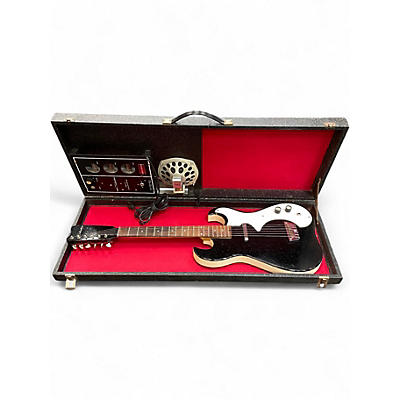 Used Silvertone 1448 Black Sparkle Solid Body Electric Guitar