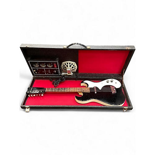 Used Silvertone 1448 Black Sparkle Solid Body Electric Guitar Black Sparkle