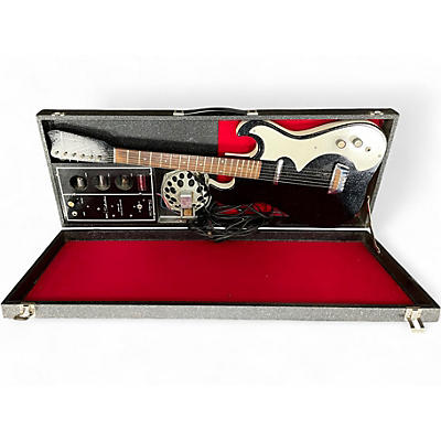 Used Silvertone 1448 Solid Body Electric Guitar Black Sparkle Solid Body Electric Guitar