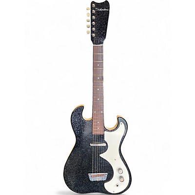 Used Silvertone 1448 black sparkle Solid Body Electric Guitar
