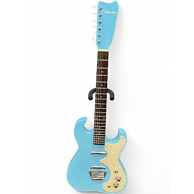 Used Silvertone 1449 Daphne Blue Solid Body Electric Guitar