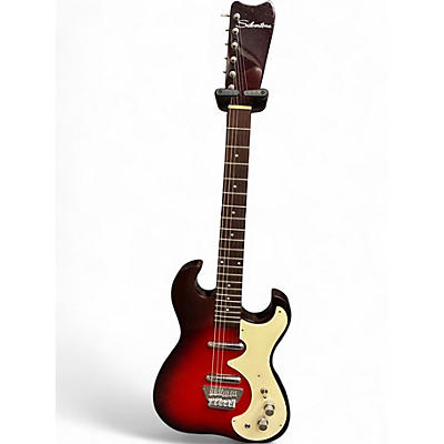 Used Silvertone 1449  RED SILVER FLAKE Hollow Body Electric Guitar
