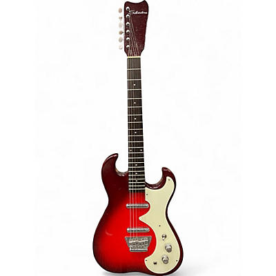 Used Silvertone 1449 REISSUE RED SILVER FLAKE BURST Solid Body Electric Guitar