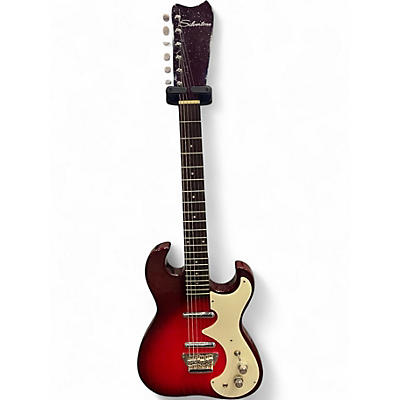 Used Silvertone 1449 REISSUE RED SPARKLE BURST Solid Body Electric Guitar