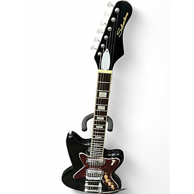 Used Silvertone 1478 Black Solid Body Electric Guitar