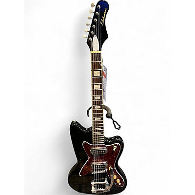 Used Silvertone 1478 Black Solid Body Electric Guitar