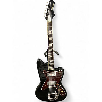 Used Silvertone 1478 Black Solid Body Electric Guitar